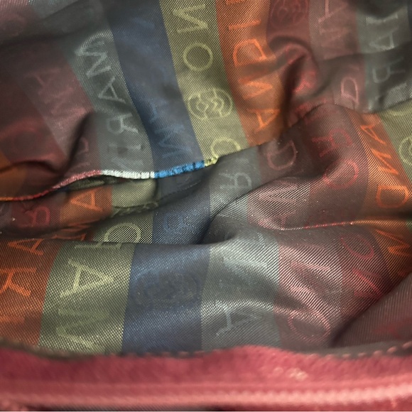 MARINO ORLANDI VINTAGE ITALIAN LEATHER SHOULDER BAG IN BURGUNDY SHADS - Picture 13 of 16